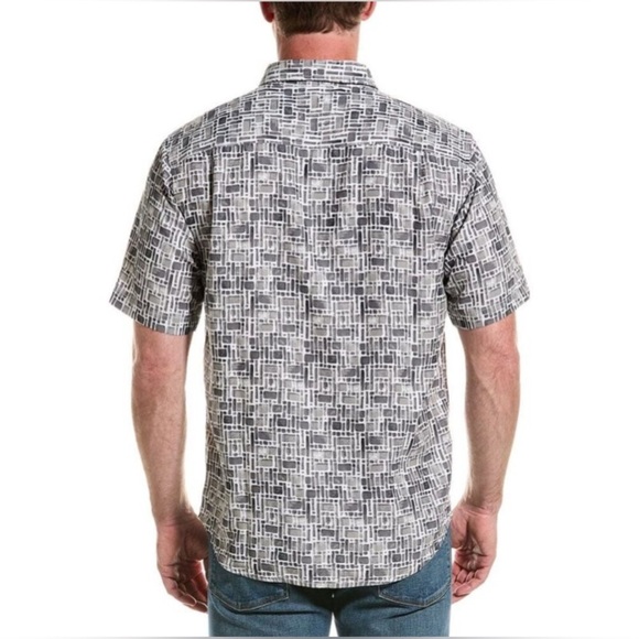 Tommy Bahama Men’s Coconut Point Pebble Tiles Fog Grey Button Shirt Size Small - Picture 2 of 11